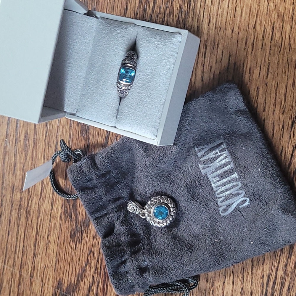 Scott Kay Turquoise Ring and Pendant set